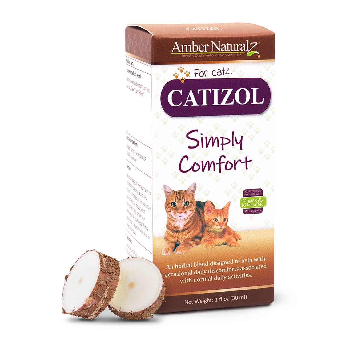 Catizol_1ozBox_AngleFrontHerb